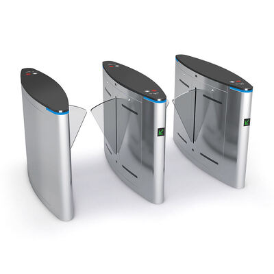 Распашной турникет из материала SS304 с RFID, сканером отпечатков пальцев и распознаванием лиц, пропускная способность 30 человек/мин